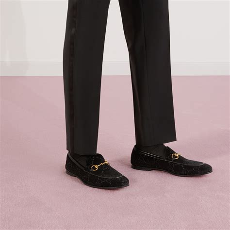 gucci velvet shoes men|gucci jordaan loafer.